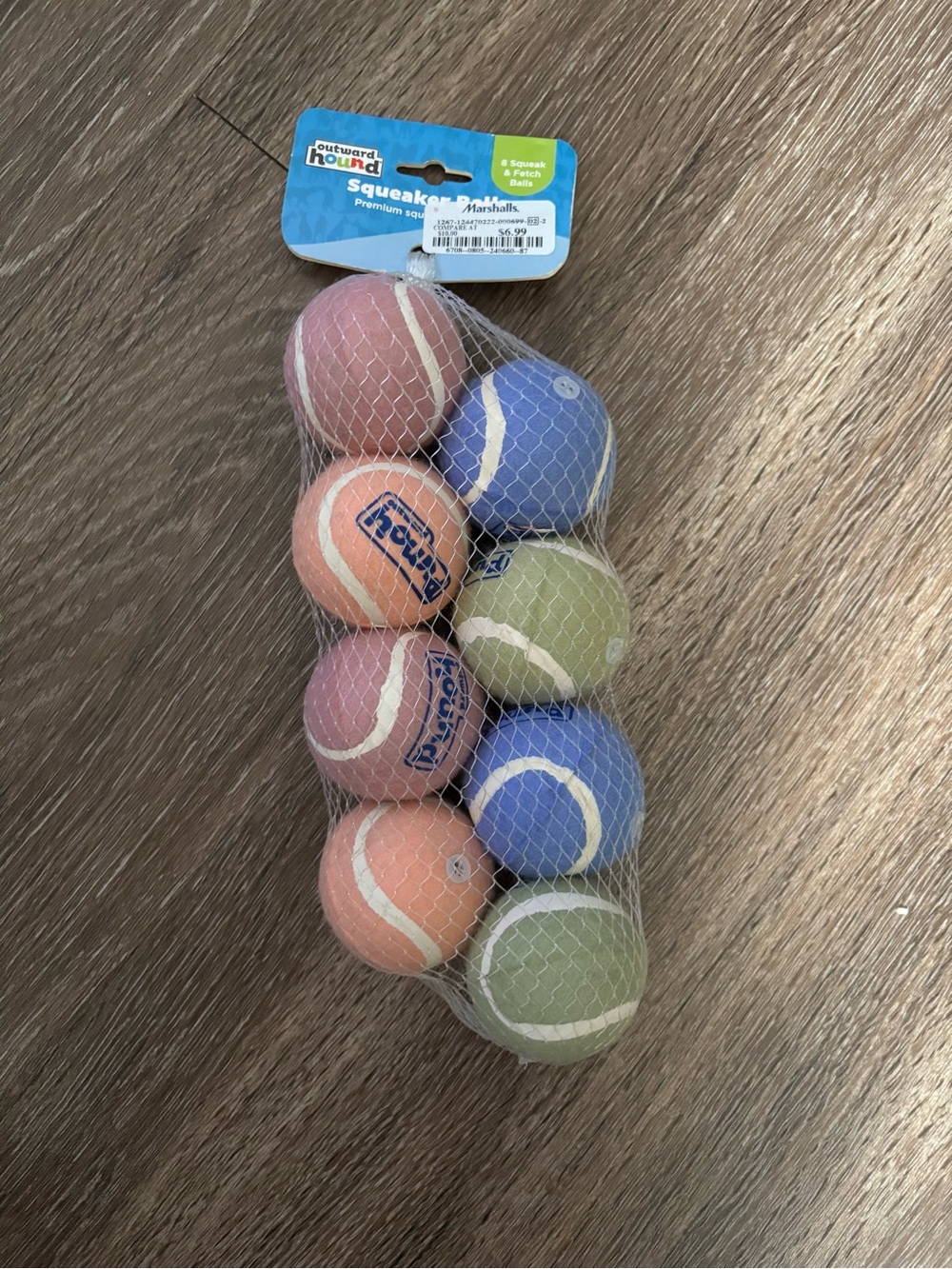 Outward Hound Pink, Blue, and Green Squeaky Tennis Ball Pack